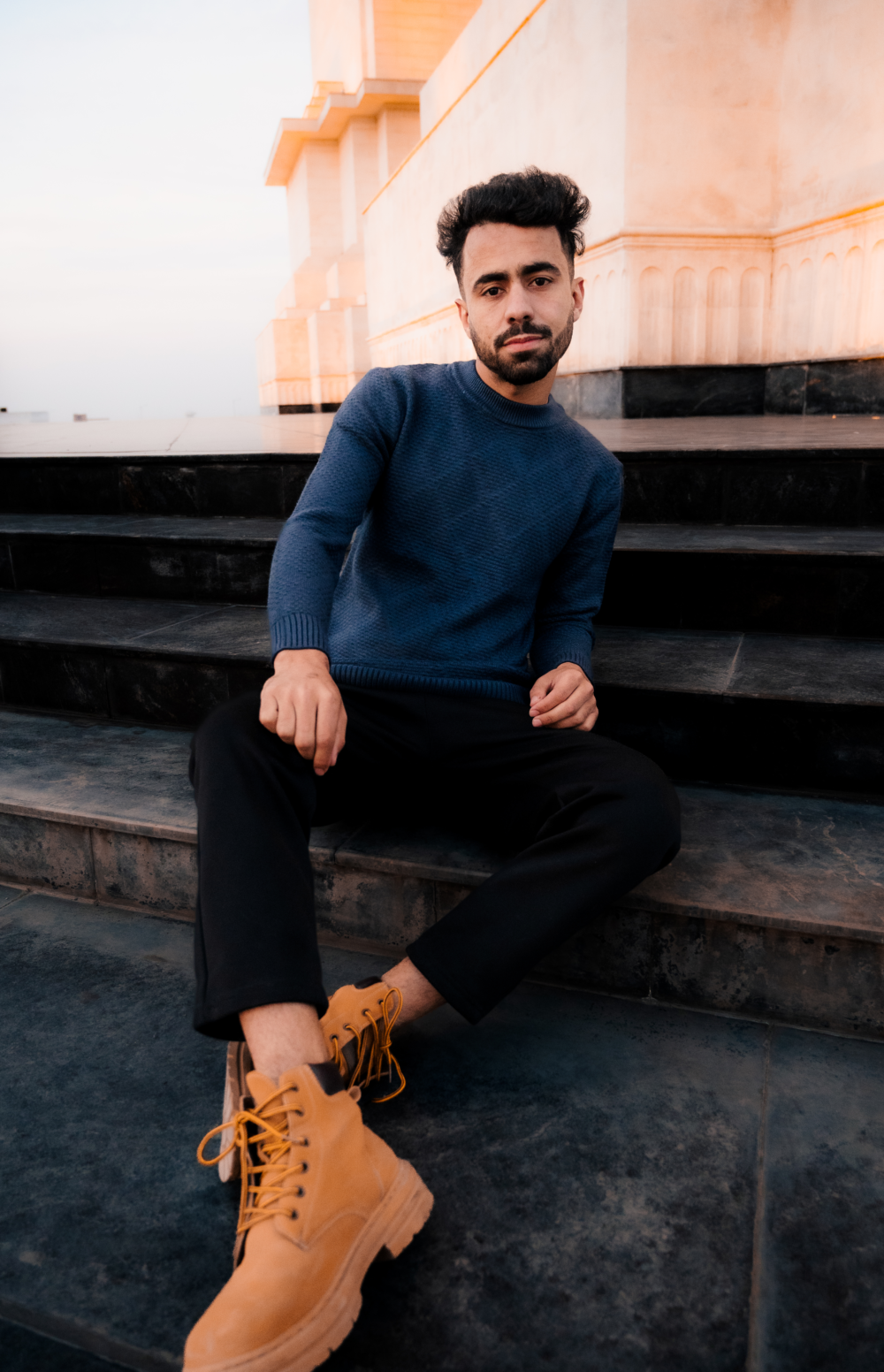 Smokey-Blue knitted sweater - Image 3